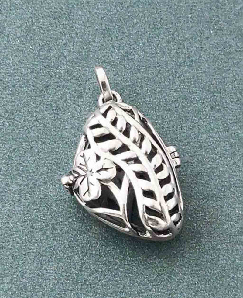 Aromatherapy Jewelry – Pure Silver Luck & Prosperity Silver Cage Pendant / Locket with choice of aromatherapy (Joy, Grounding, Love) (6980865753293)